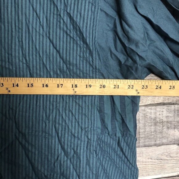 SOFT SURROUNDINGS Womens TOP 3/4 Sleeve BLUE Stripe One Button Size XL with Tank - Picture 9 of 10